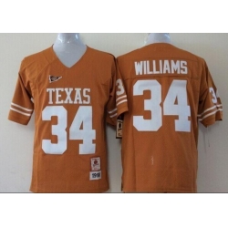 Men Texas Longhorns Ricky Williams #34 Orange College Stitched Jersey