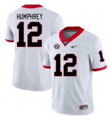 Men #12 Julian Humphrey Georgia Bulldogs College Football Jerseys Stitched-White