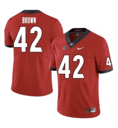 Men #42 Matthew Brown Georgia Bulldogs College Football Jerseys Sale-Red