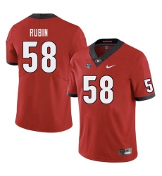 Men #58 Hayden Rubin Georgia Bulldogs College Football Jerseys Sale-Red