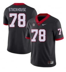 Men #78 Nazir Stackhouse Georgia Bulldogs College Football Jerseys Stitched-Black