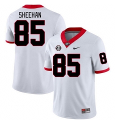 Men #85 Drew Sheehan Georgia Bulldogs College Football Jerseys Stitched-White