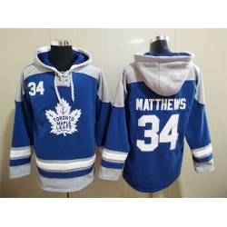Men Toronto Maple Leafs Auston Matthews 34 Blue Stitched NHL Hoodie