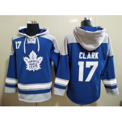 Men Toronto Maple Leafs Wendel Clark 17 Blue Stitched NHL Hoodie