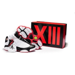 2013 New Air Jordan 13 Shoes DMP White Black Red Shoes Online