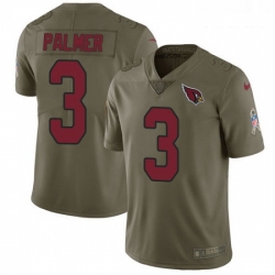 Youth Nike Arizona Cardinals 3 Carson Palmer Limited Olive 2017 Salute to Service NFL Jersey