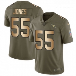 Youth Nike Arizona Cardinals 55 Chandler Jones Limited OliveGold 2017 Salute to Service NFL Jersey