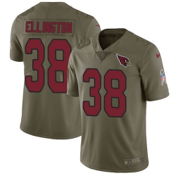 Youth Nike Cardinals #38 Andre Ellington Olive Stitched NFL Limited 2017 Salute to Service Jersey
