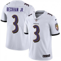 Men Baltimore Ravens 3 Odell Beckham Jr  White Vapor Untouchable Football Jersey
