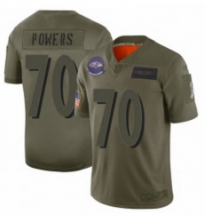 Men Baltimore Ravens 70 Ben Powers Limited Camo 2019 Salute to Service Football Jersey