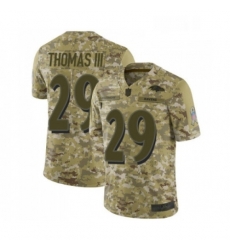 Mens Baltimore Ravens 29 Earl Thomas III Limited Camo 2018 Salute to Service Football Jersey