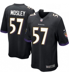 Mens Nike Baltimore Ravens 57 CJ Mosley Game Black Alternate NFL Jersey