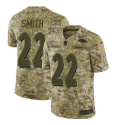 Nike Ravens #22 Jimmy Smith Camo Mens Stitched NFL Limited 2018 Salute To Service Jersey