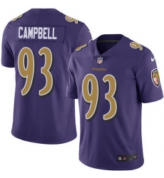 Nike Ravens 93 Calais Campbell Purple Men Stitched NFL Limited Rush Jersey