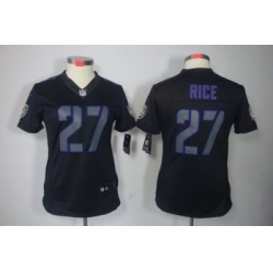 Women Nike Baltimore Ravens 27# Ray Rice Black Jerseys[Impact Limited]