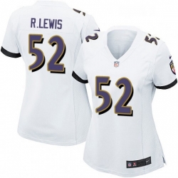 Womens Nike Baltimore Ravens 52 Ray Lewis Game White NFL Jersey