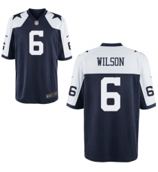 Men Nike Dallas Cowboys Wilson 6 Blue Thanksgivens Vapor Limited NFL Jersey