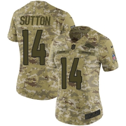 Nike Broncos #14 Courtland Sutton Camo Women Stitched NFL Limited 2018 Salute to Service Jersey