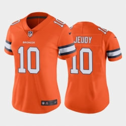 Women Nike Broncos 10 Jerry Jeudy Color Rush Limited Orange Stitched NFL Jersey