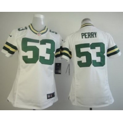 Women Nike Green Bay Packers 53 Perry White NFL Jerseys