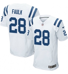 Nike Colts #28 Marshall Faulk White Mens Stitched NFL Elite Jersey