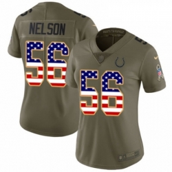 Womens Nike Indianapolis Colts 56 Quenton Nelson Limited Olive USA Flag 2017 Salute to Service NFL Jersey
