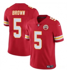 Men   Kansas City Chiefs 5 Hollywood Brown Red Vapor Untouchable Limited Stitched Football Jersey