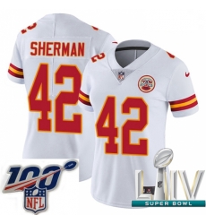 2020 Super Bowl LIV Women Nike Kansas City Chiefs #42 Anthony Sherman White Vapor Untouchable Limited Player NFL Jersey