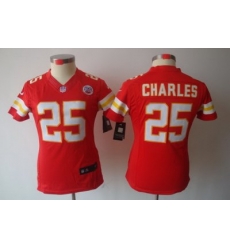 Women Nike Kansas City Chiefs #25 Charles Red Color[LIMITED Jersey]