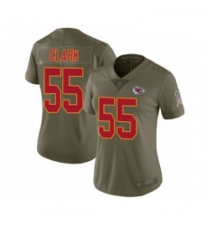 Womens Kansas City Chiefs 55 Frank Clark Limited Olive 2017 Salute to Service Football Jersey