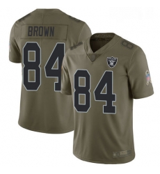 Mens Antonio Brown Limited Olive Jersey Oakland Raiders Football 84 Jersey 2017 Salute to Service Jersey