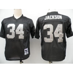 Oakland Raiders Mitchell & Ness34 Bo Throwback Black Jersey