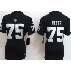 Women Nike Oakland Raiders #75 Stephon Heyer Black Nike NFL Jerseys