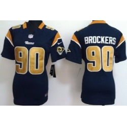 Women Nike St. Louis Rams #90 Brockers Blue Nike NFL Jersey