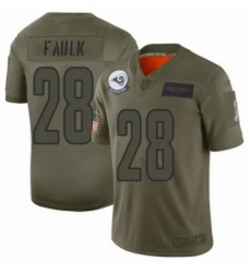 Youth Los Angeles Rams 28 Marshall Faulk Limited Camo 2019 Salute to Service Football Jersey