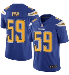 Nike Los Angeles Chargers 59 Nick Vigil Electric Blue Men Stitched NFL Limited Rush Jersey
