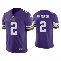 Men Minnesota Vikings 2 Alexander Mattison Purple Vapor Untouchable Limited Stitched Jersey