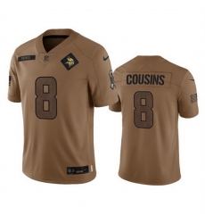 Men Minnesota Vikings 8 Kirk Cousins 2023 Brown Salute To Service Limited Stitched Jersey
