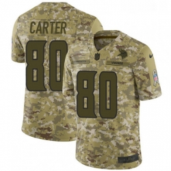 Youth Nike Minnesota Vikings 80 Cris Carter Limited Camo 2018 Salute to Service NFL Jersey