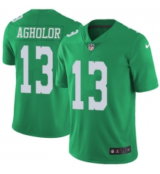 Nike Eagles #13 Nelson Agholor Green Mens Stitched NFL Limited Rush Jersey
