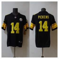 Men Pittsburgh Steelers 14 George Pickens Black 2023 F U S E  Vapor Untouchable Color Rish Limited Jersey