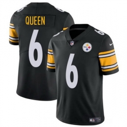 Men Pittsburgh Steelers 6 Patrick Queen Black Vapor Untouchable Limited Football Stitched Jersey