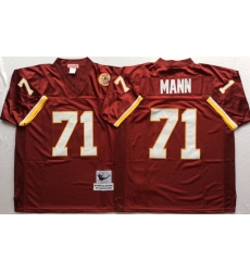 Men Redskins 71 Charles Mann Red M&N Throwback Jersey