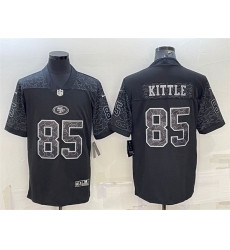 Men San Francisco 49ers 85 George Kittle Black Reflective Limited Stitched Football Jersey