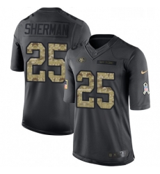 Mens Nike San Francisco 49ers 25 Richard Sherman Limited Black 2016 Salute to Service NFL Jersey