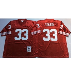Mitchell And Ness 49ers #33 Roger Craig red Mens Throwback Stitched NFL Jersey