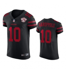 Nike San Francisco 49ers 10 Jimmy Garoppolo Black Alternate Men 75th Anniversary Stitched NFL Vapor Untouchable Elite Jersey