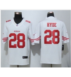Nike San Francisco 49ers #28 Carlos Hyde White Mens NFL Limited Jersey