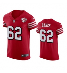 Nike San Francisco 49ers 62 Aaron Banks Red Rush Men 75th Anniversary Stitched NFL Vapor Untouchable Elite Jersey