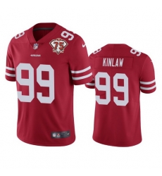 Nike San Francisco 49ers 99 Javon Kinlaw Red Men 75th Anniversary Stitched NFL Vapor Untouchable Limited Jersey